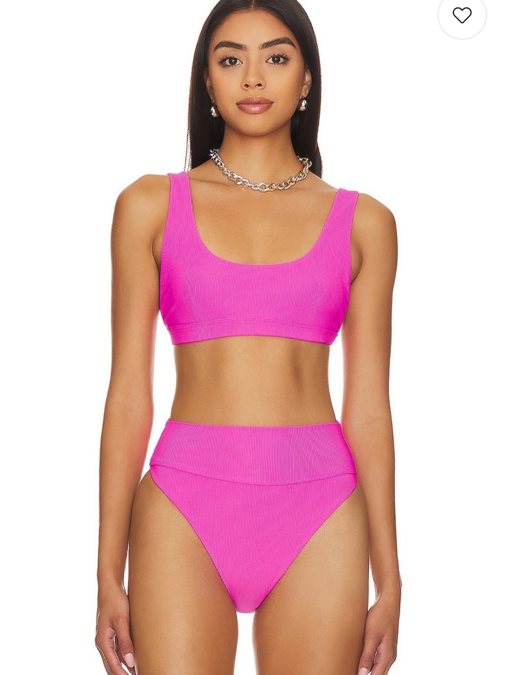 Beach Riot Peyton bikini top size large pink Revolve swimwear